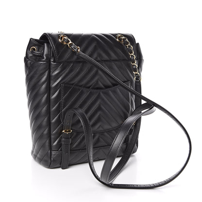 Chanel Calfskin Chevron Quilted Small Urban Spirit Backpack Black 3 of 11