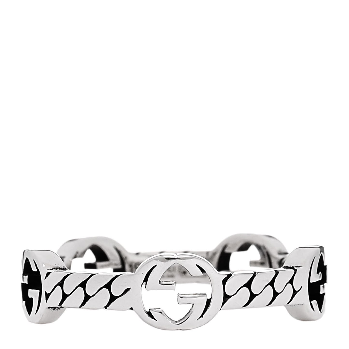 Sterling Silver Interlocking G Chain Ring 59 8.75