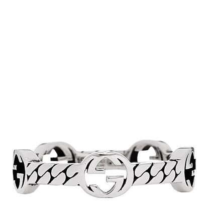 Gucci Sterling Silver Interlocking G Chain Ring 59 8.75 1 of 5
