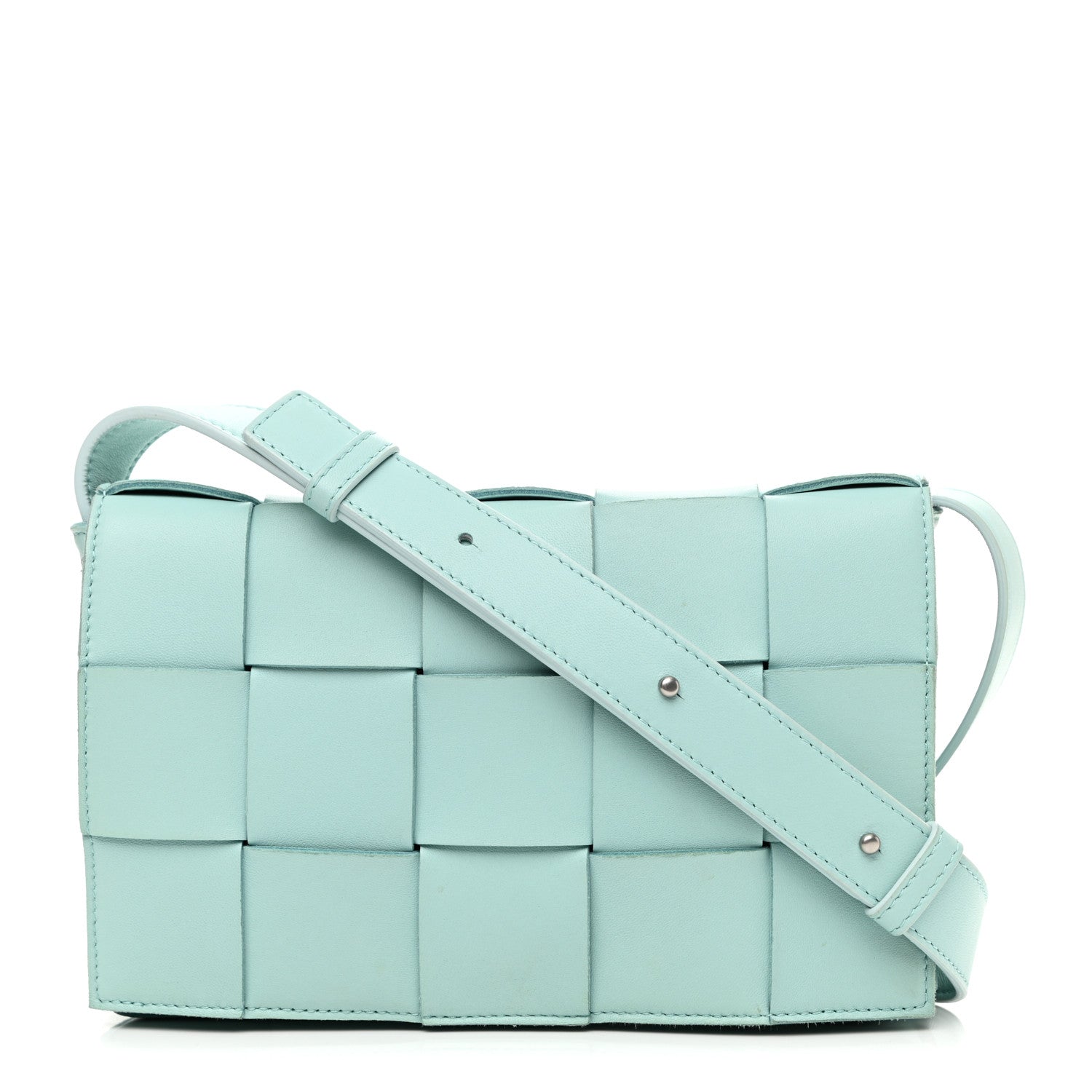 Bottega Veneta Lambskin Maxi Intrecciato Cassette Crossbody Bag Ice 1 of 10