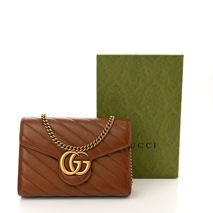 Gucci Azalea Calfskin Matelasse Diagonal GG Marmont Chain Wallet Cuir 12 of 12