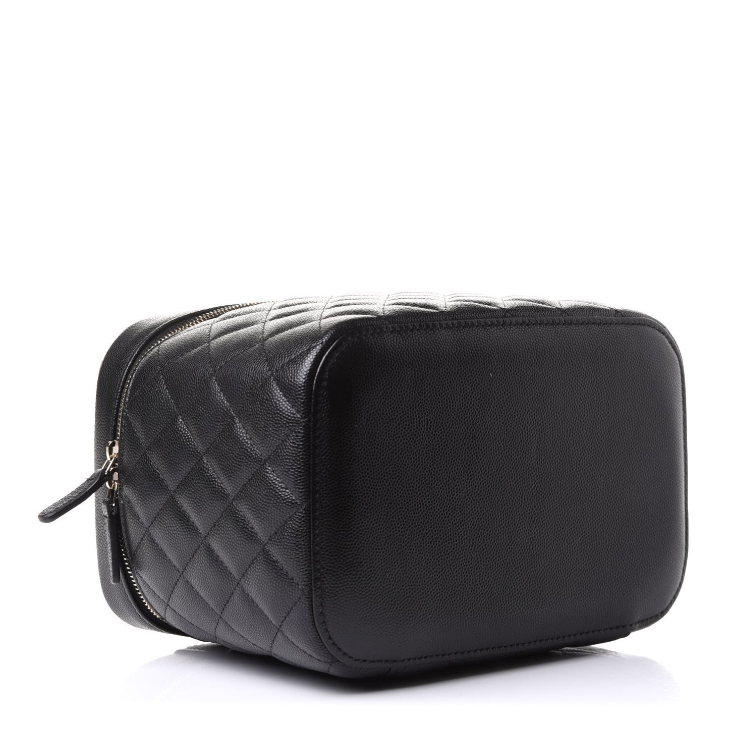 Caviar Quilted Large Vanity Pouch Black