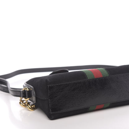 Gucci Suede Patent Web GG Small Ophidia Dome Shoulder Bag Black 8 of 9