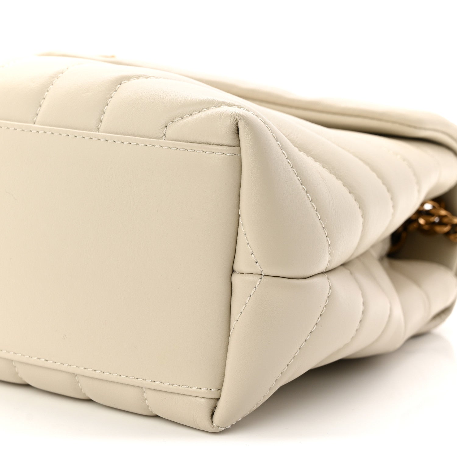 Saint Laurent Calfskin Y Quilted Monogram Small Loulou Chain Satchel Crema Soft 10 of 10