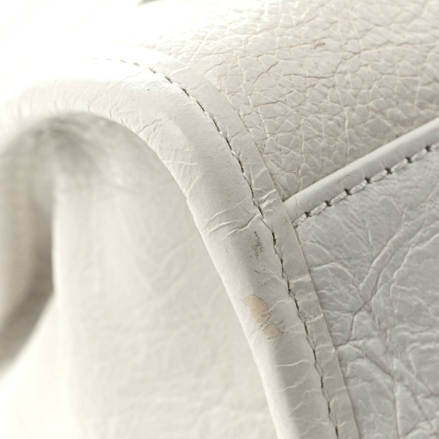 Agneau Arena Silver Hardware Medium Le City Optic White