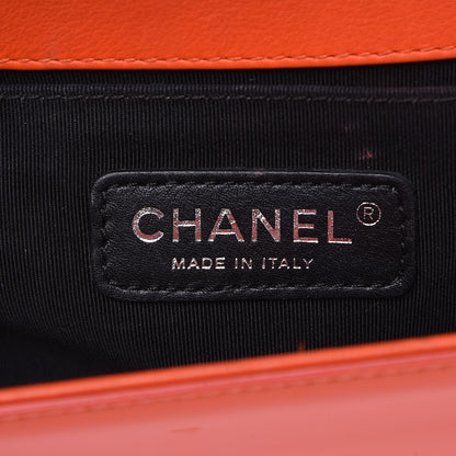 Chanel Patent Quilted Medium Plexiglass Boy Flap Orange 6 of 15