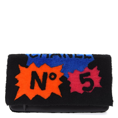 Chanel Shearling Lambskin 100% Clutch Black 1 of 9