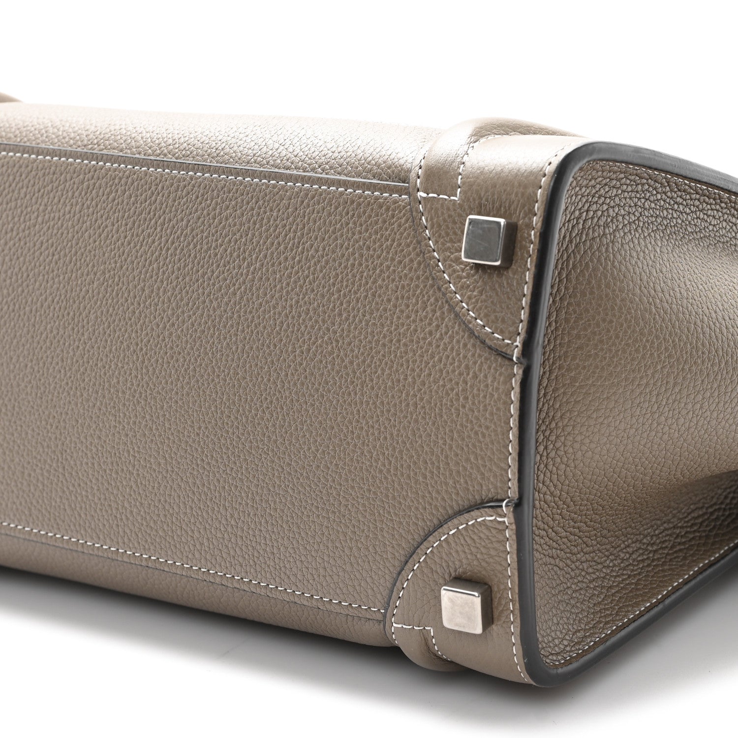 Celine Drummed Calfskin Micro Luggage Souris 9 of 10