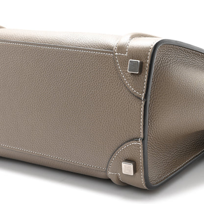 Celine Drummed Calfskin Micro Luggage Souris 9 of 10