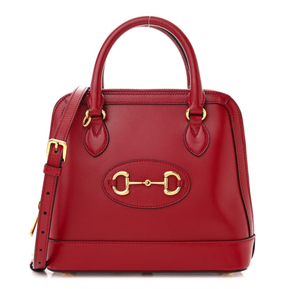 Gucci Boarded Plutone Calfskin Small Horsebit 1955 Top Handle Bag Red 1 of 10