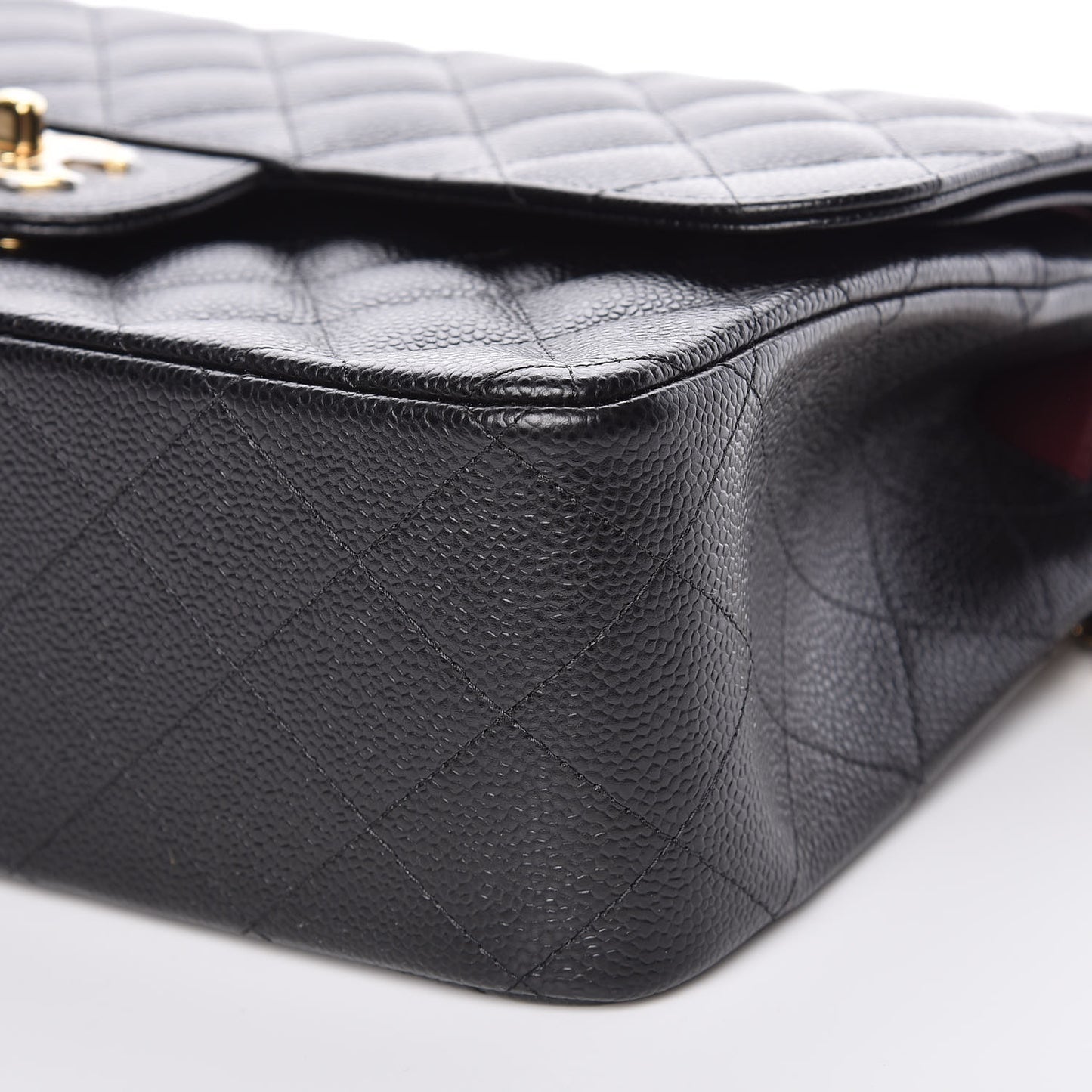 Caviar Quilted Jumbo Double Flap Black