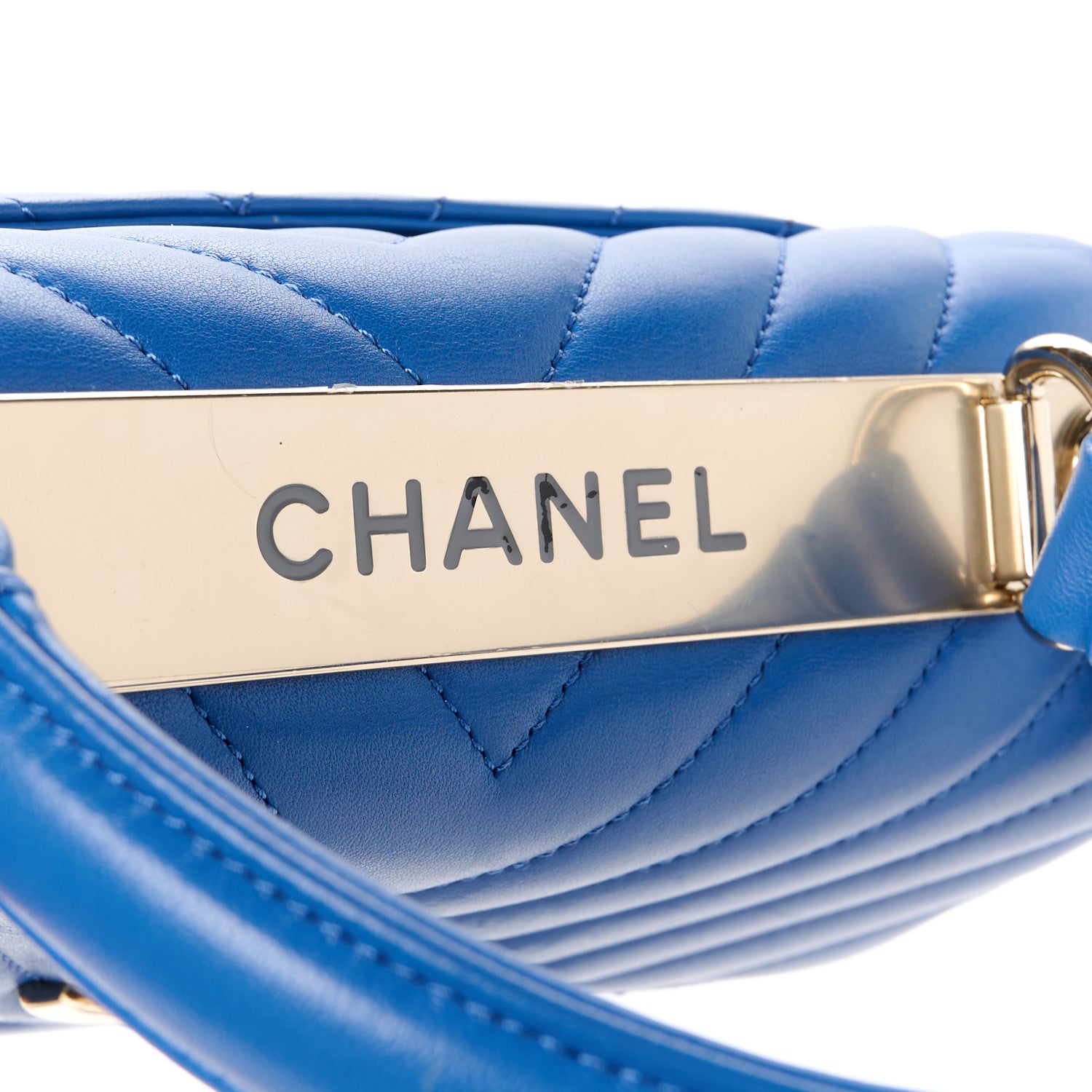 Chanel Lambskin Chevron Quilted Small Trendy CC Dual Handle Flap Bag Blue 8 of 11