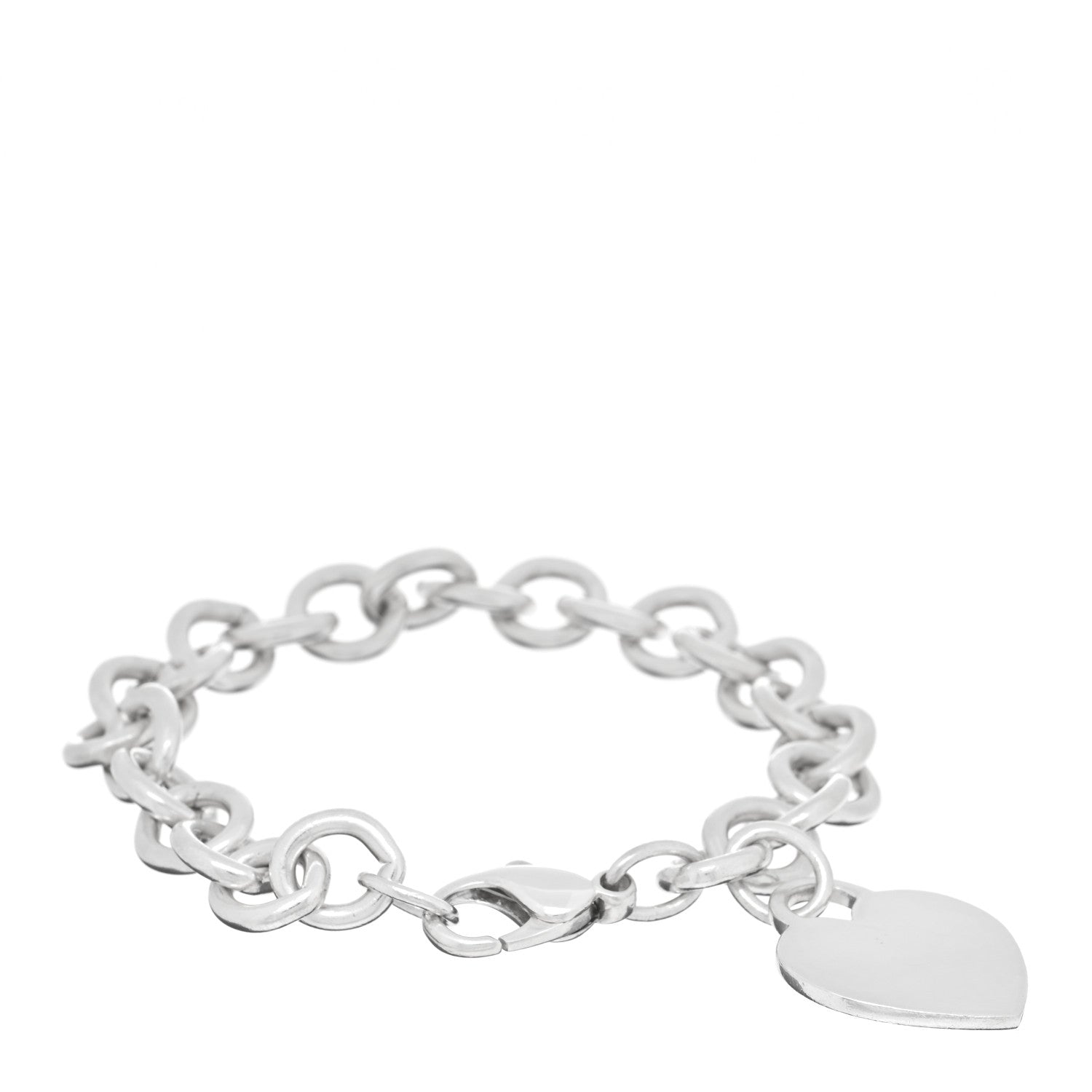 Tiffany Sterling Silver Heart Tag Charm Bracelet 1 of 3
