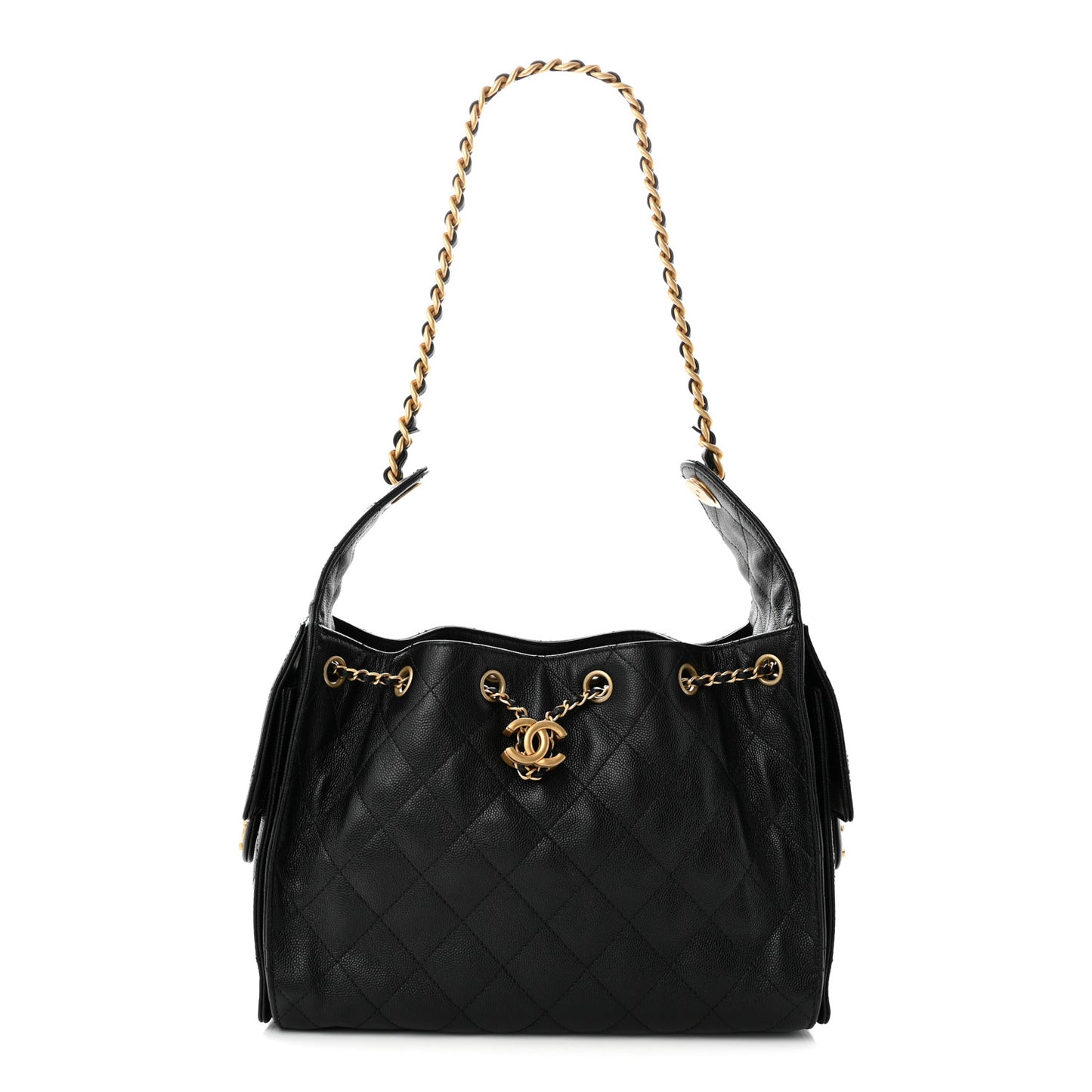 Caviar Quilted Small Chanel 25 Handbag Black