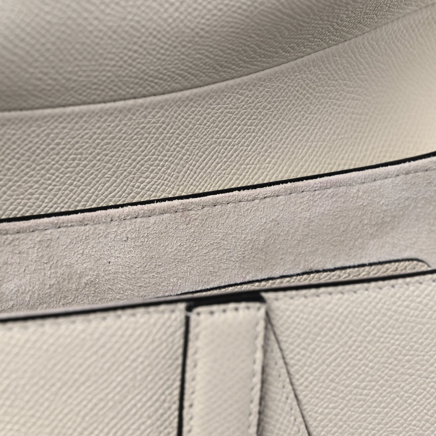 Grained Calfskin Saddle Bag With Strap Latte