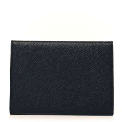Hermes Epsom M2 Magellan Passport Holder Black Bleu Nuit 1 of 6