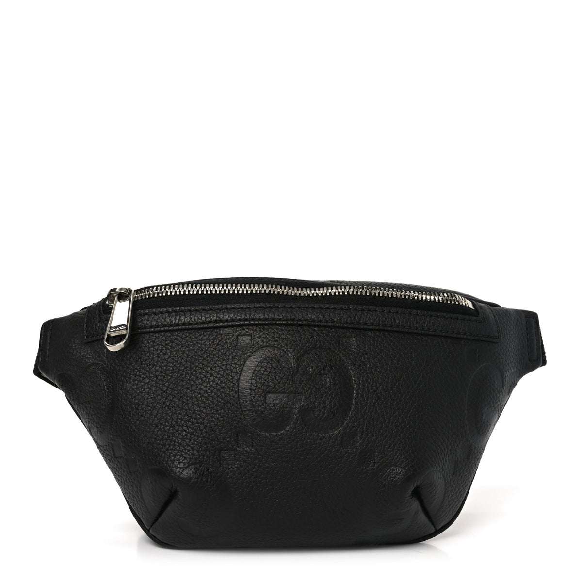 Piuma Calfskin Jumbo GG Embossed Small Belt Bag Black