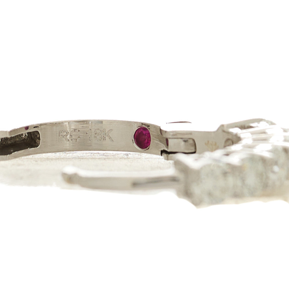 18K White Gold Diamond .70ct Huggie Hoop Earrings