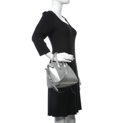 Givenchy Metallic Sugar Goatskin Mini Antigona Silver 3 of 9