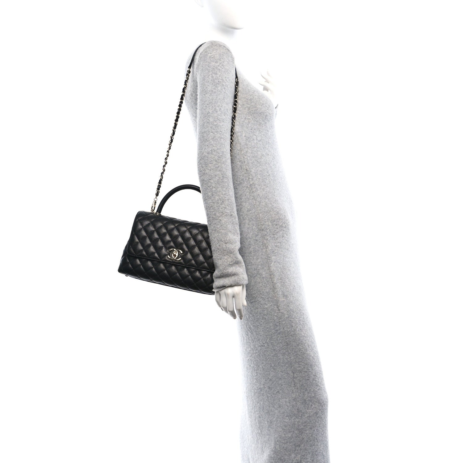 Chanel Caviar Quilted Small Coco Handle Flap Black 2 of 14