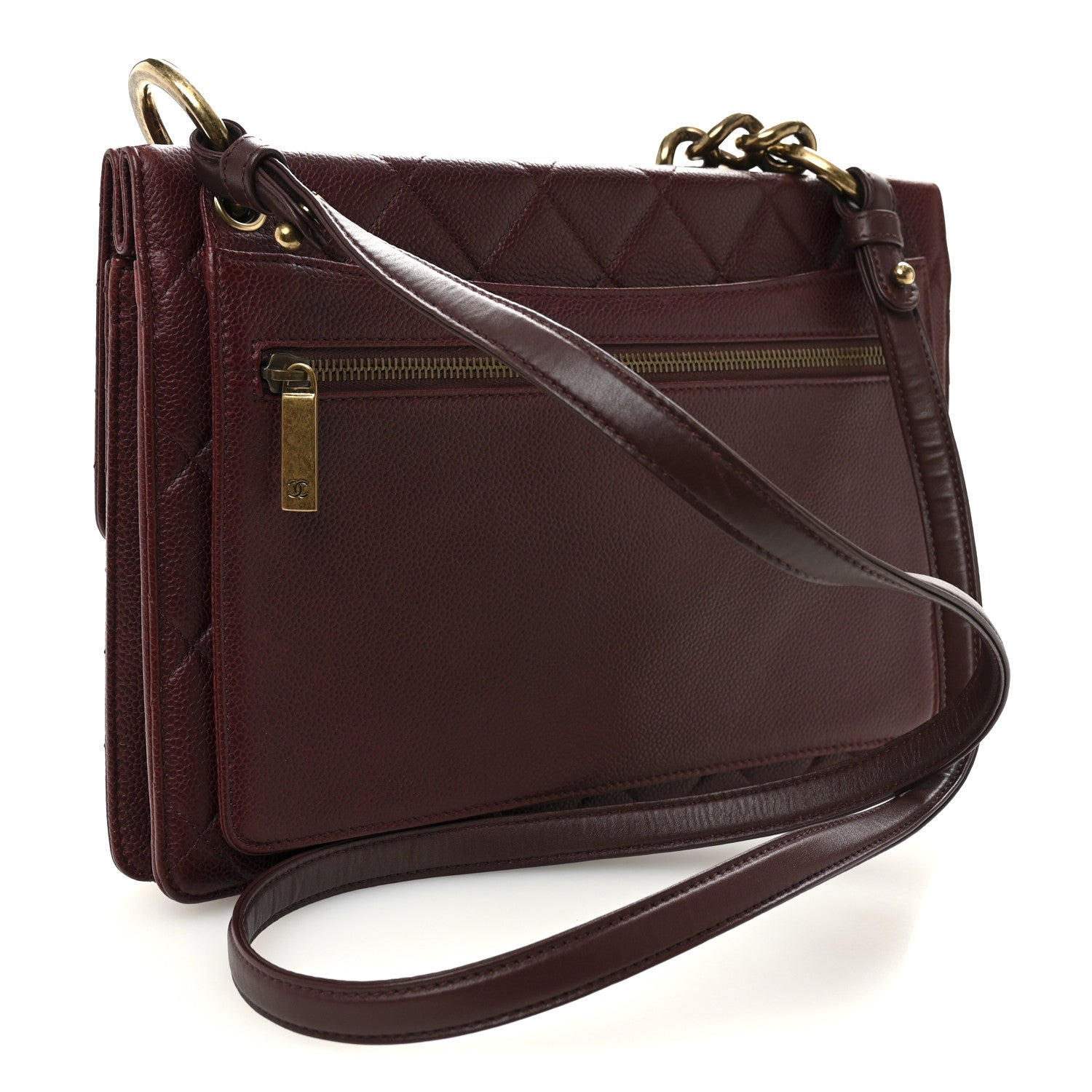 Chanel Caviar Quilted Large Retro Class Flap Burgundy 3 of 11