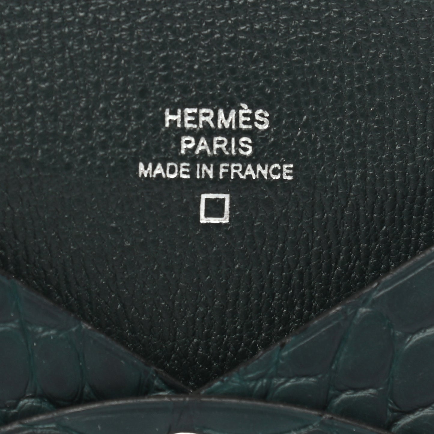 Matte Alligator Calvi Card Case Vert Cypress