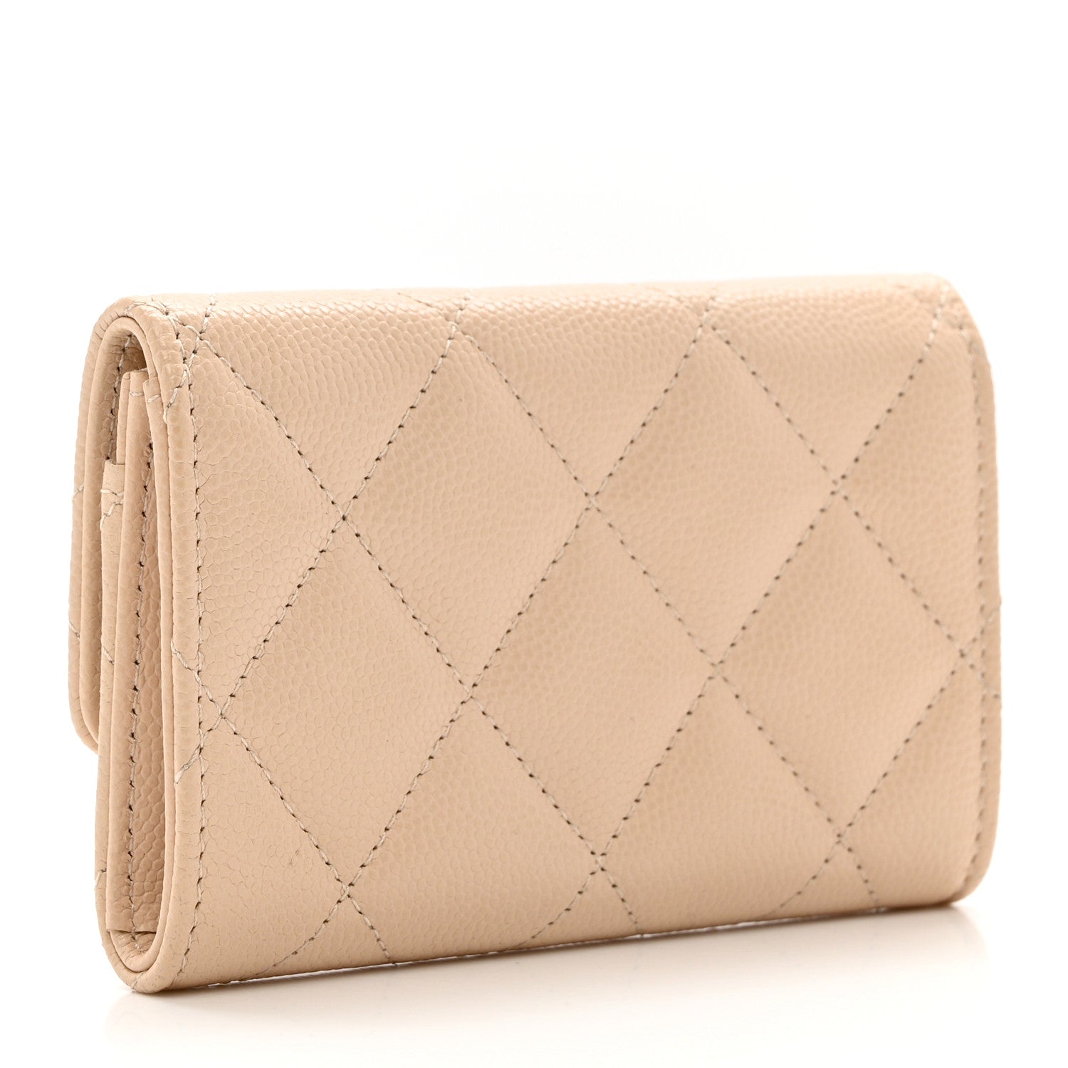 Chanel Caviar Pearl Quilted Coco Candy Flap Card Holder Beige 2 of 7