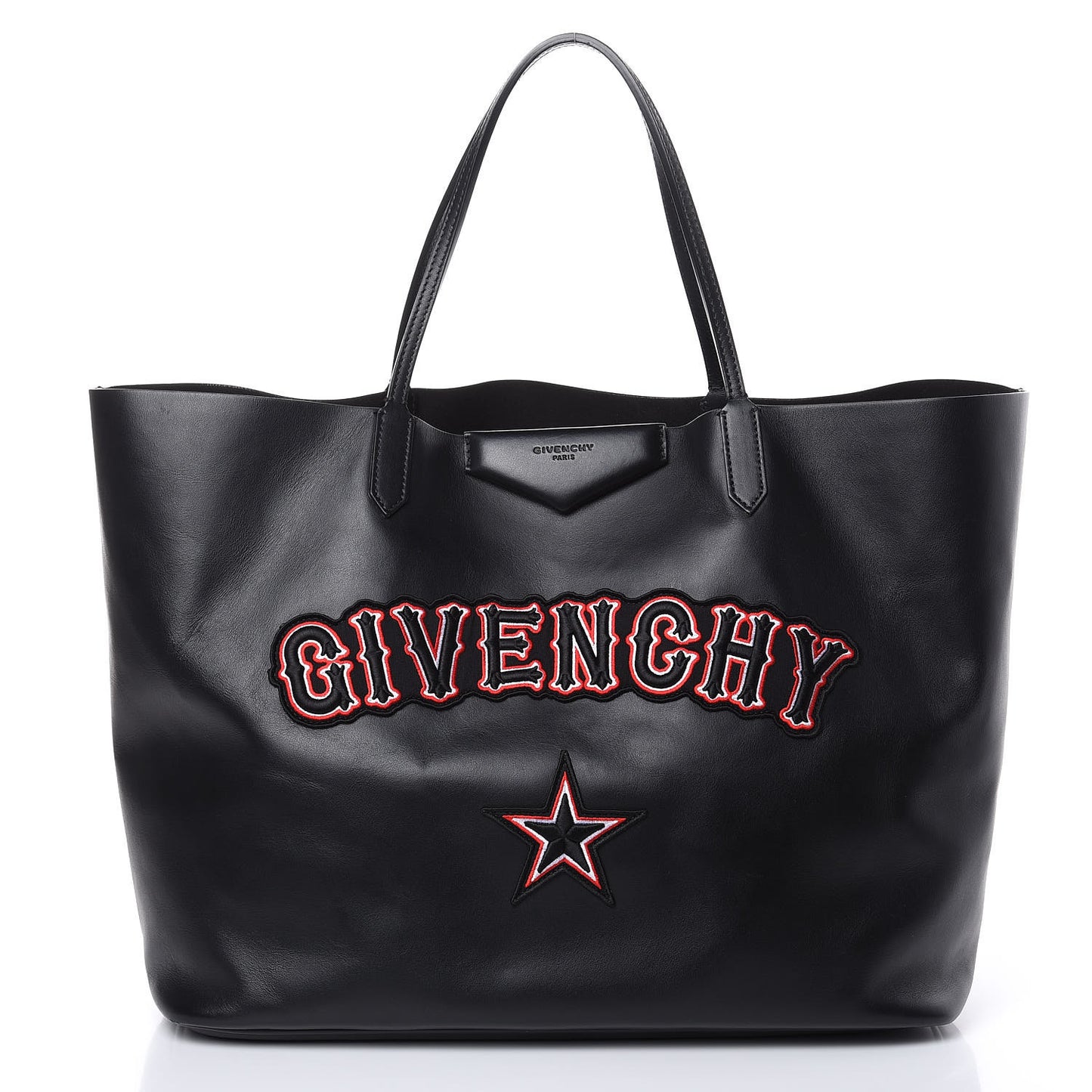 Calfskin Gothic Large Antigona Tote Black