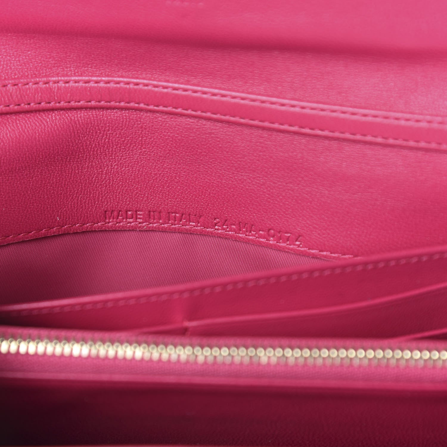 Christian Dior Lambskin Cannage Lady Dior Rendezvous Wallet On Chain Fuchsia 9 of 12