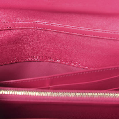 Christian Dior Lambskin Cannage Lady Dior Rendezvous Wallet On Chain Fuchsia 9 of 12