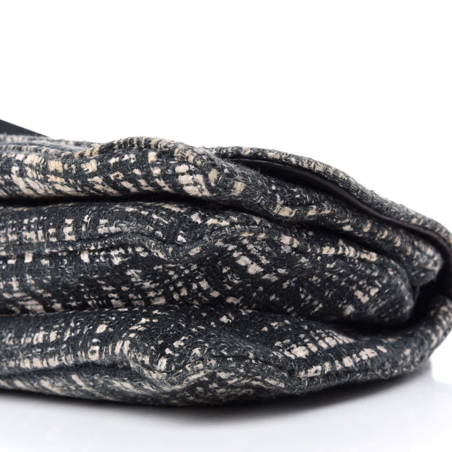 Prada Tela Tweed Chain Shoulder Bag Black 7 of 11