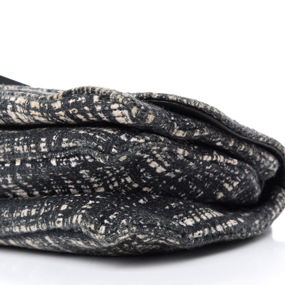 Prada Tela Tweed Chain Shoulder Bag Black 7 of 11