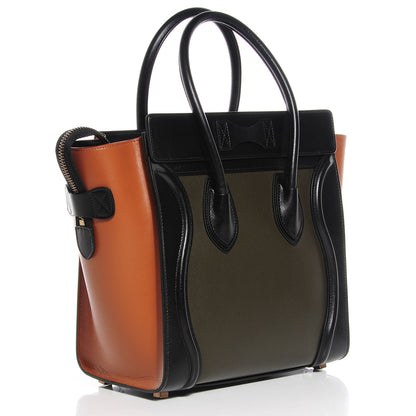 Celine Smooth Calfskin Micro Tri-Color Luggage Khaki 3 of 8