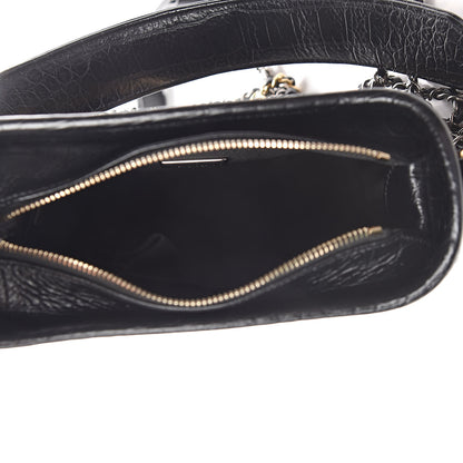 Chanel Calfskin Crocodile Embossed Small Gabrielle Cocodile Hobo Black 5 of 11