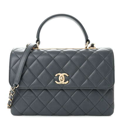 Chanel Lambskin Quilted Medium Trendy CC Flap Dual Handle Bag Dark Grey 1 of 10