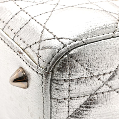Christian Dior Metallic Grained Calfskin Cannage Small Lucky Badges My Lady Dior Silver 13 of 16