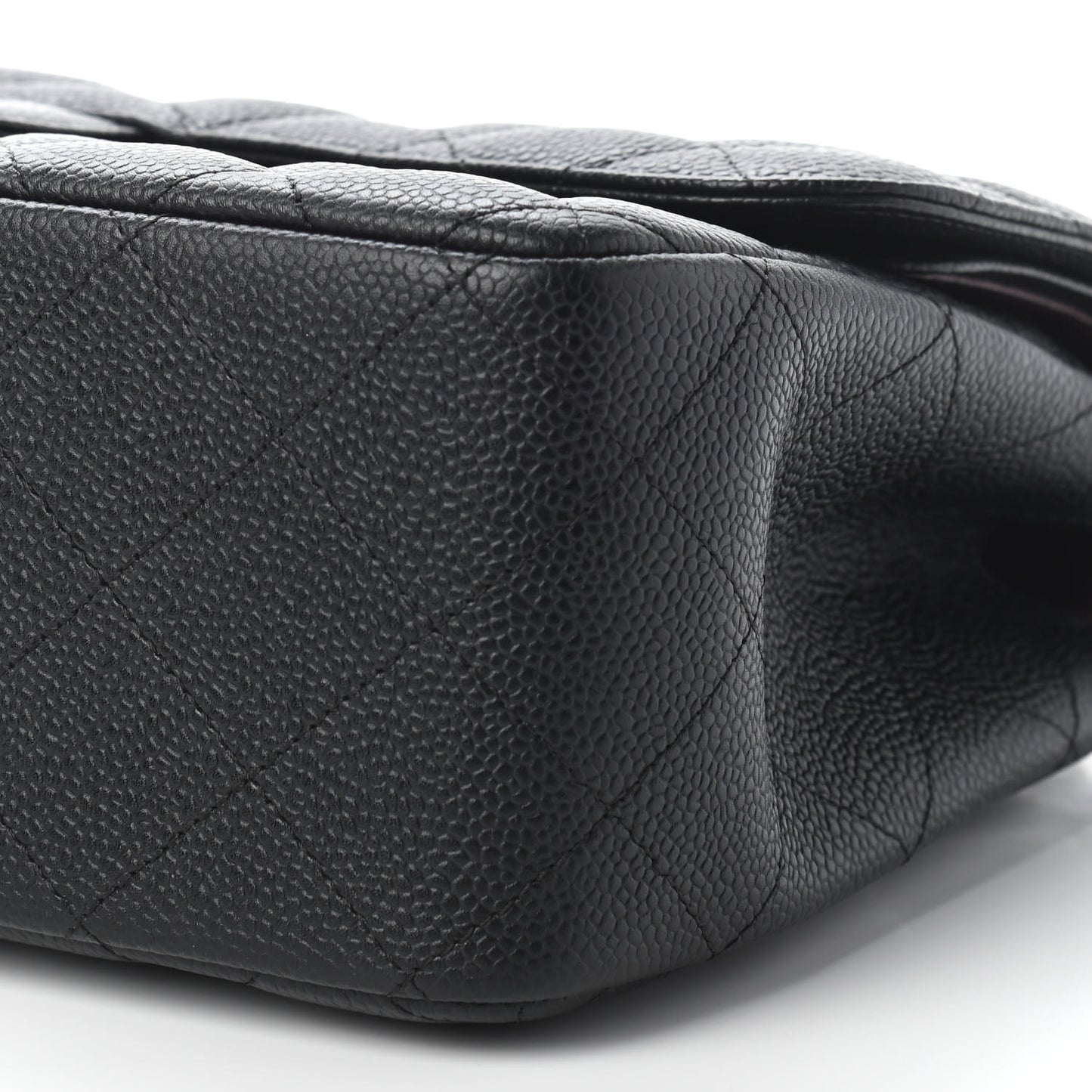 Caviar Quilted Jumbo Double Flap Black