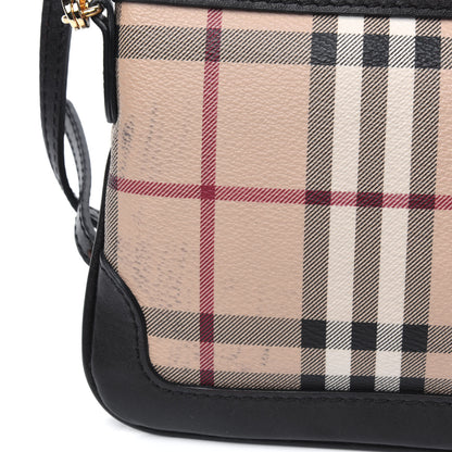 Burberry Haymarket Check Small Peyton Crossbody Clutch Bag Chocolate 14 of 18