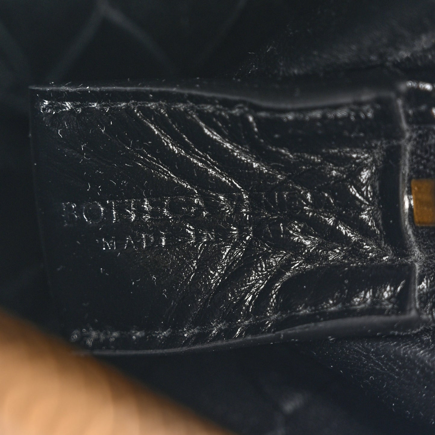 Polished Nappa Intrecciato Metallic Knot Mini Loop Camera Bag Black