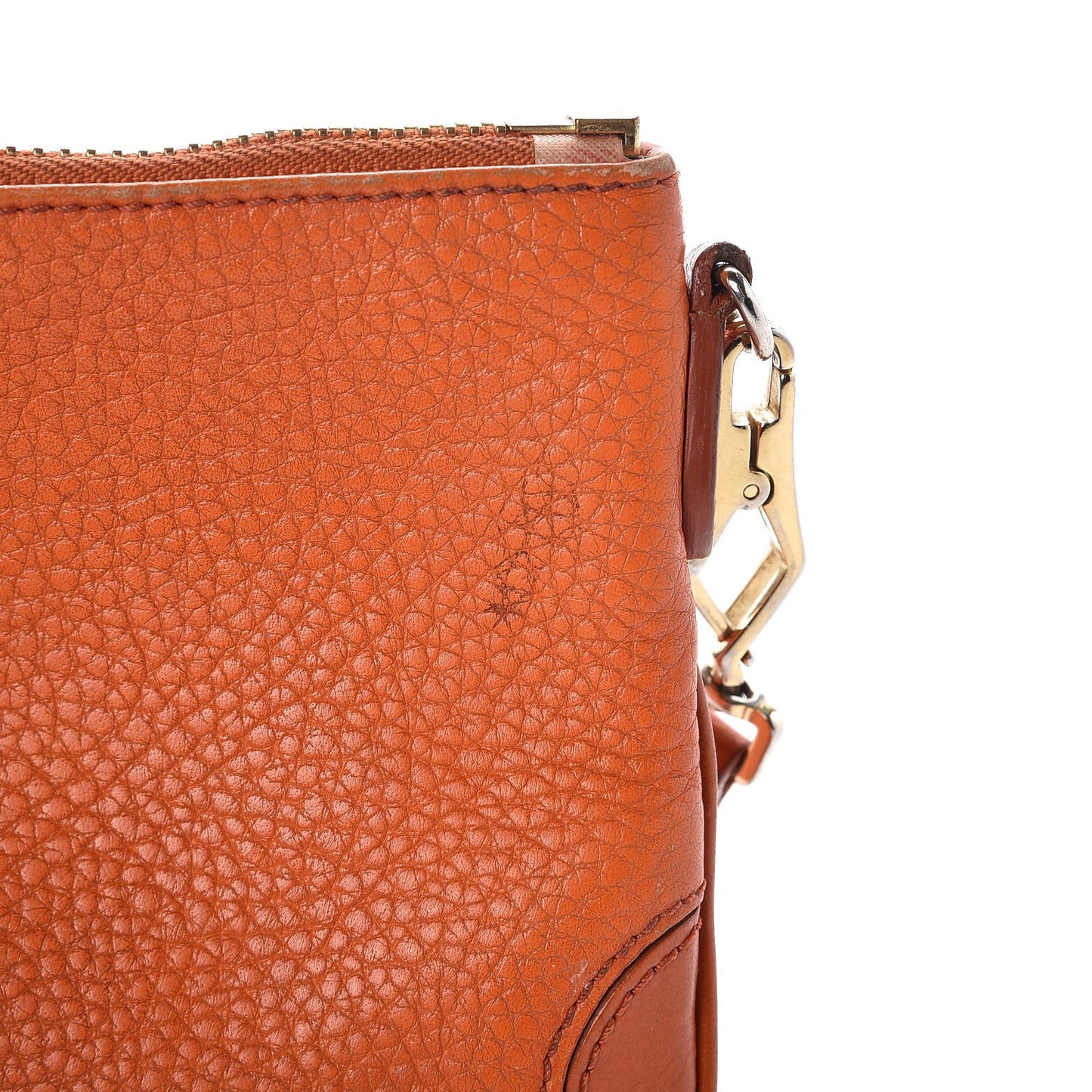 Signature Grain Calfskin Tassel Peyton Crossbody Clutch Bag Orange