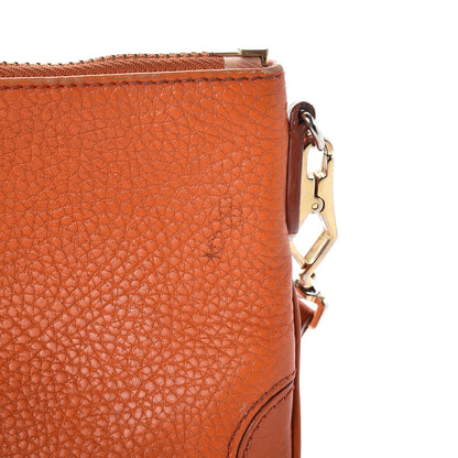 Burberry Signature Grain Calfskin Tassel Peyton Crossbody Clutch Bag Orange 8 of 17