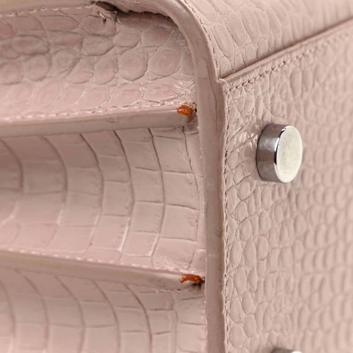 Saint Laurent Calfskin Crocodile Embossed Baby Sac De Jour Rose Antic 16 of 22