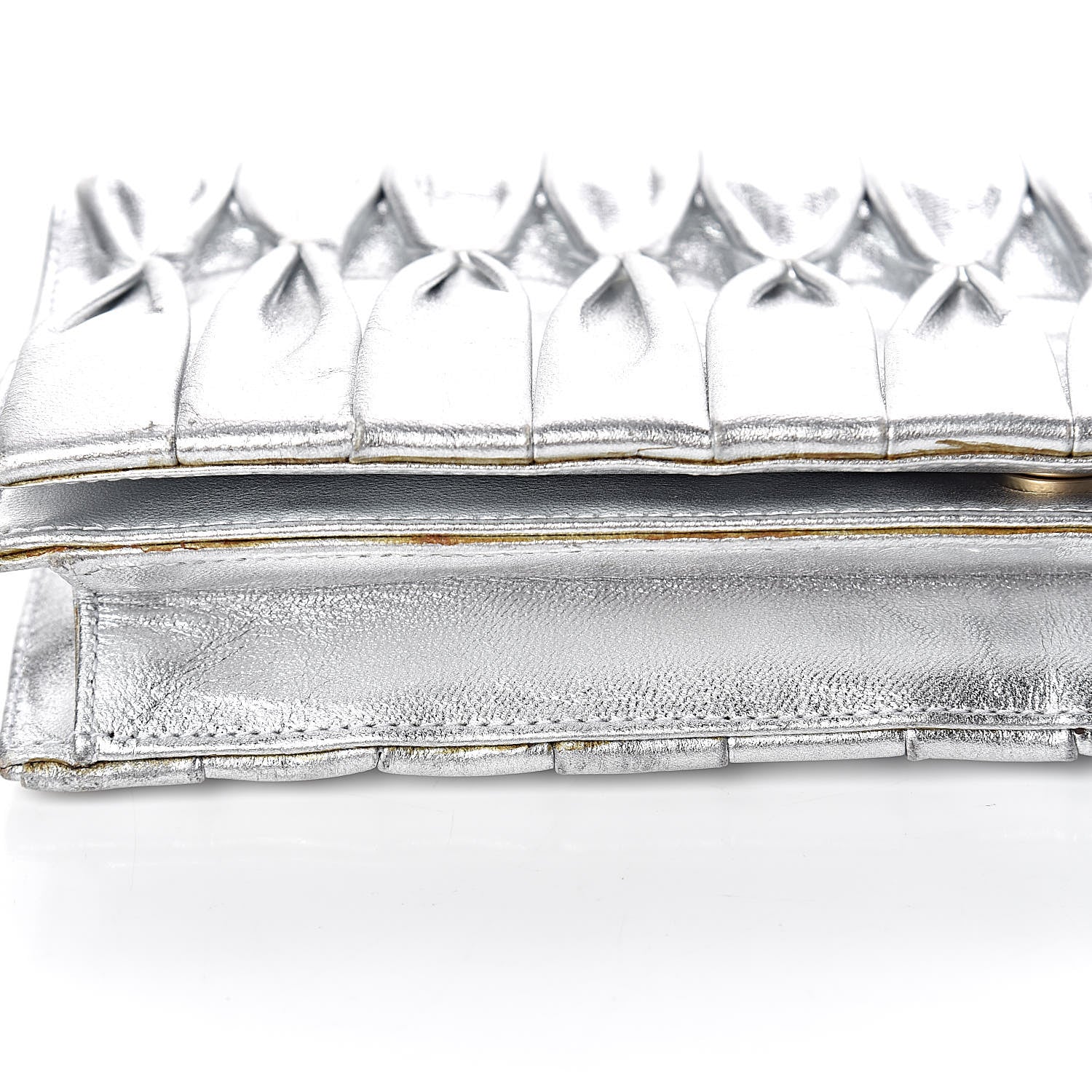 Chanel Metallic Lambskin Chain Clutch Silver 9 of 19