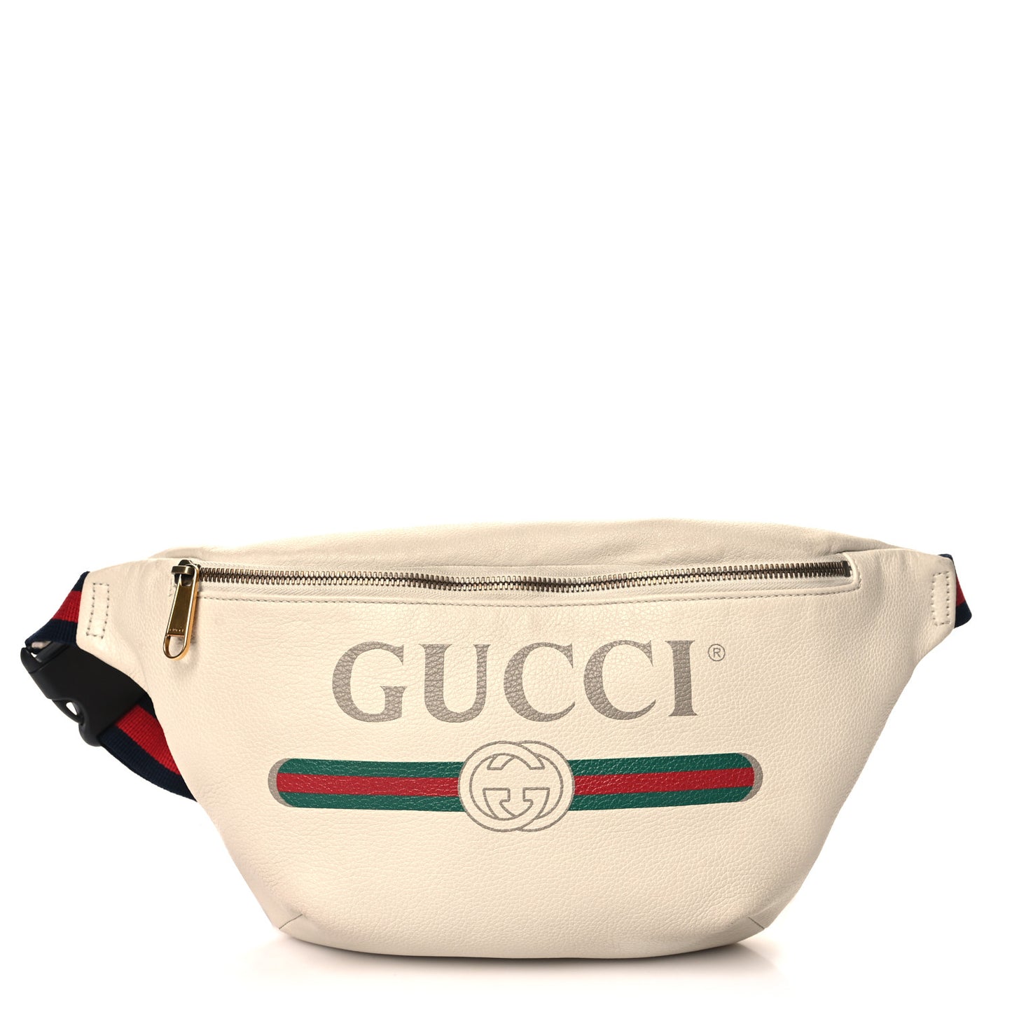 Grained Calfskin Logo Belt Bag White