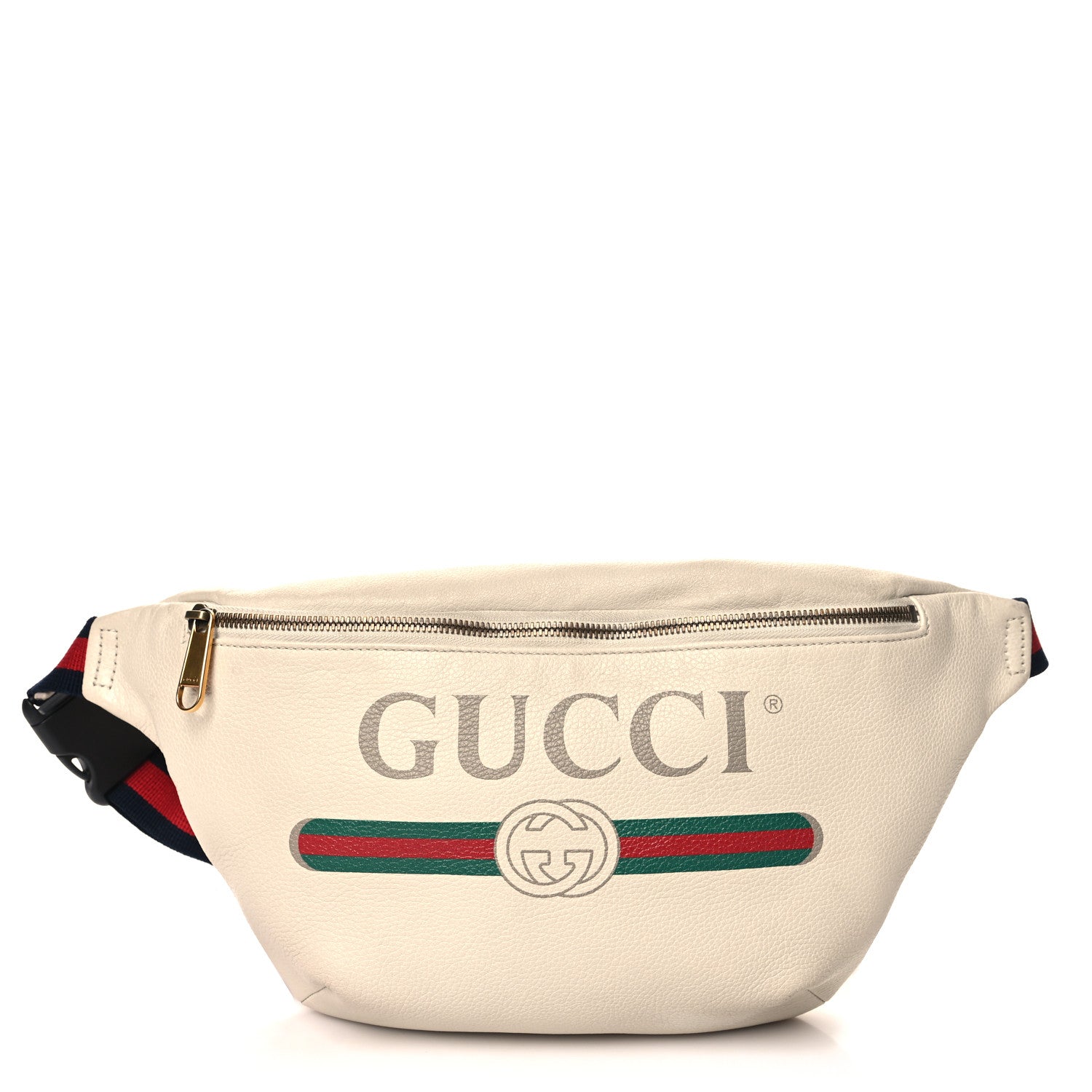 Gucci Grained Calfskin Logo Belt Bag White 1 of 12