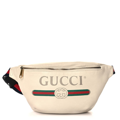 Gucci Grained Calfskin Logo Belt Bag White 1 of 12