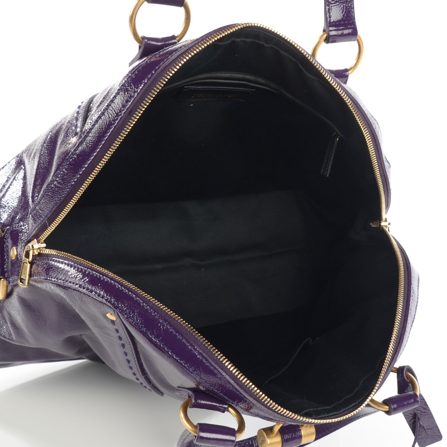 Patent Calfskin Oversized Muse Purple