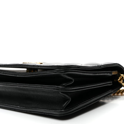 Chanel Lambskin Quilted Enamel Logo Clutch on Chain WOC Black 11 of 12