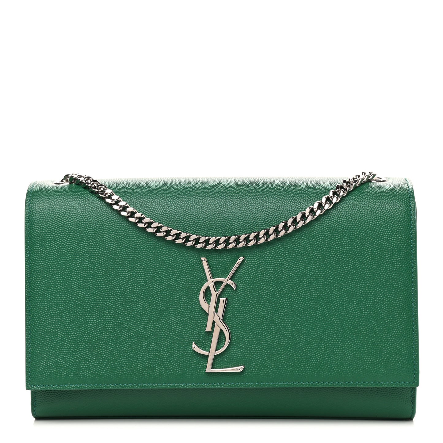 Grain De Poudre Medium Classic Monogram Kate Satchel Green