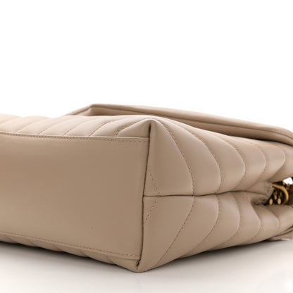 Saint Laurent Calfskin Y Quilted Monogram Small Loulou Chain Satchel Dark Beige 6 of 14